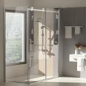 New Design Matte Black Tempered Glass Shower Room Bathroom Frameless Glass Shower Door