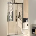 Customized Bathroom Single Sliding Tempered Glass Door Stainless Steel Pulls Frameless Glass Shower Doors