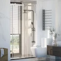 Factory Direct Sale 8mm 10mm Tempered Glass Hotel Bathroom Single Sliding Door Frameless Shower Door