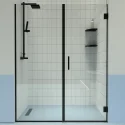 Oem Dressing Room Bathroom Hinge Door Shower Cubicles Matte Black Sliding Shower Room Doors Enclosure