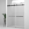Stock In USA High Quality Brushed Nickel Chrome Sliding Frameless Tempered Glass Shower Door
