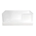 CKB OEM ODM Rectangle Left Right Drainer Bathroom White Acrylic Shower Tray With Seat