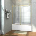 Single Sliding Door Shower Screen Bathroom Frameless Sliding Bathtub Shower Glass Door