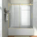 Easy Installation Stainless Steel Frameless Bathtub Door Bathroom Tempered Glass Sliding Shower Door