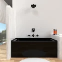 Bathroom Bathtub Sanitary Ware Shower Room Rectangular Matt Black Adults Soaking Bathtub