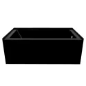 Modern Bathtubs Bathroom Shower Room Free Standing Three-Side Skirt Matt Black Acrylic Bath Tub