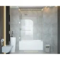 Stock In USA Frameless Tempered Glass Bathtub Shower Screen Bathroom Folding Hinge Shower Door