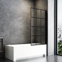 Matte Black Aluminum Frame 5mm Thickness Tempered Glass Shower Screen Bathroom Bathtub Shower Door