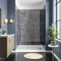 Bathroom Waterproof Shower Surround 2.8mm Thickness Marble Grey Acrylic Shower Wall Panels