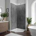 2 Year Warranty Shower Wall Decoration Building Material 2.8mm Acrylic Marble Grey Bathroom Wall Panel
