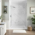 2.8mm Thick Smooth Surface Marble White Acrylic Shower Wall Panelf for Bathroom Interior Decoration