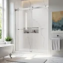 Bathroom Straight Double Sliding 10mm Tempered Frameless Glass Bypass Shower Doors